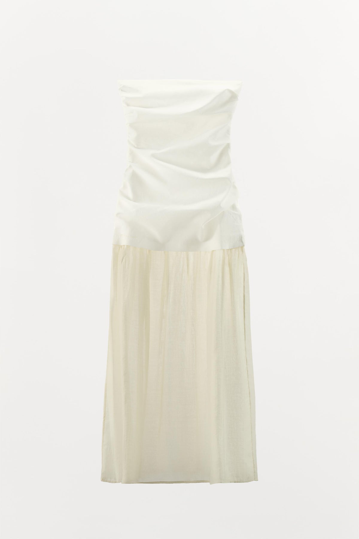 Contrast Strapless Maxi Dress
