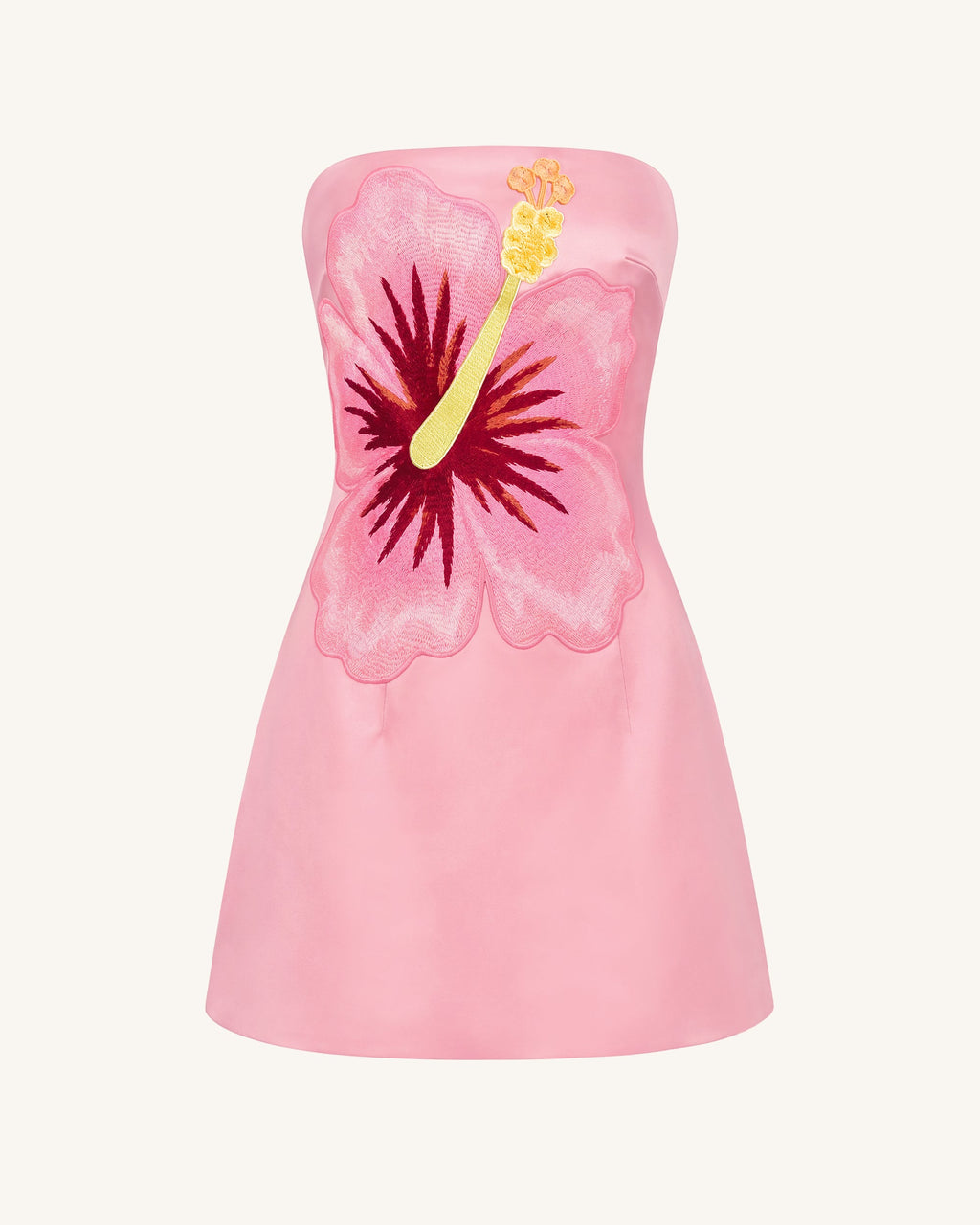 Hibiscus Embroidered Mini Dress