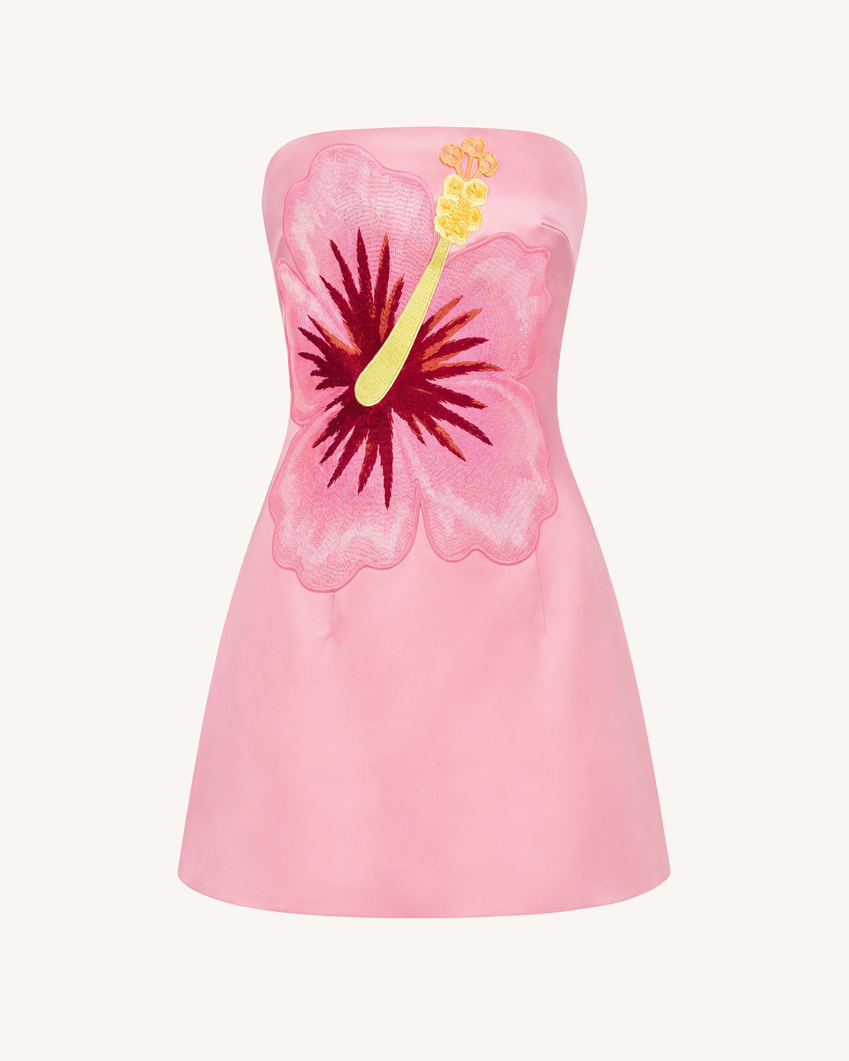 Hibiscus Embroidered Mini Dress