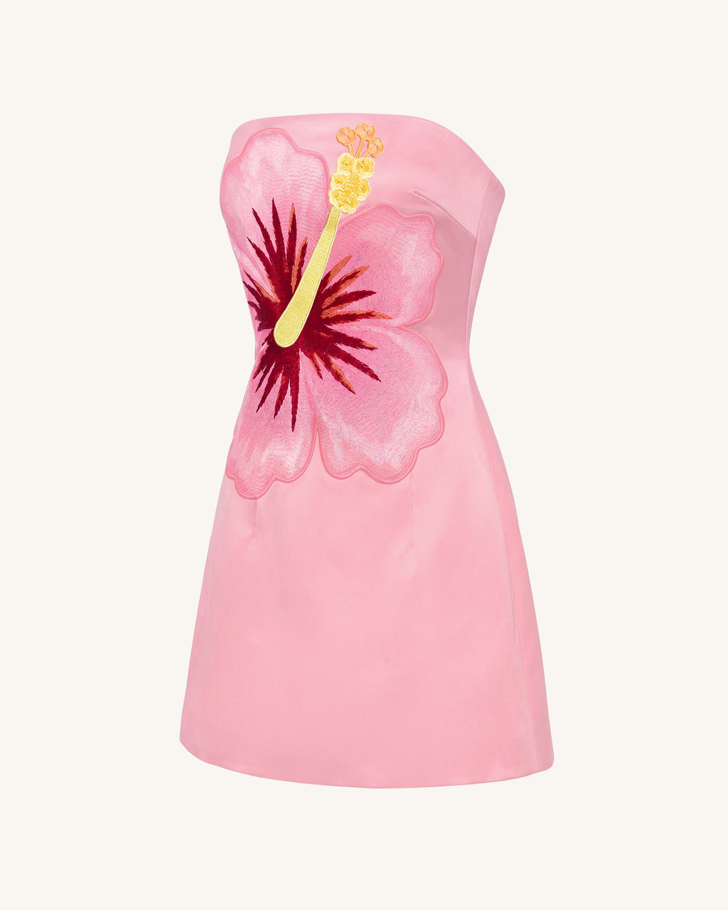 Hibiscus Embroidered Mini Dress