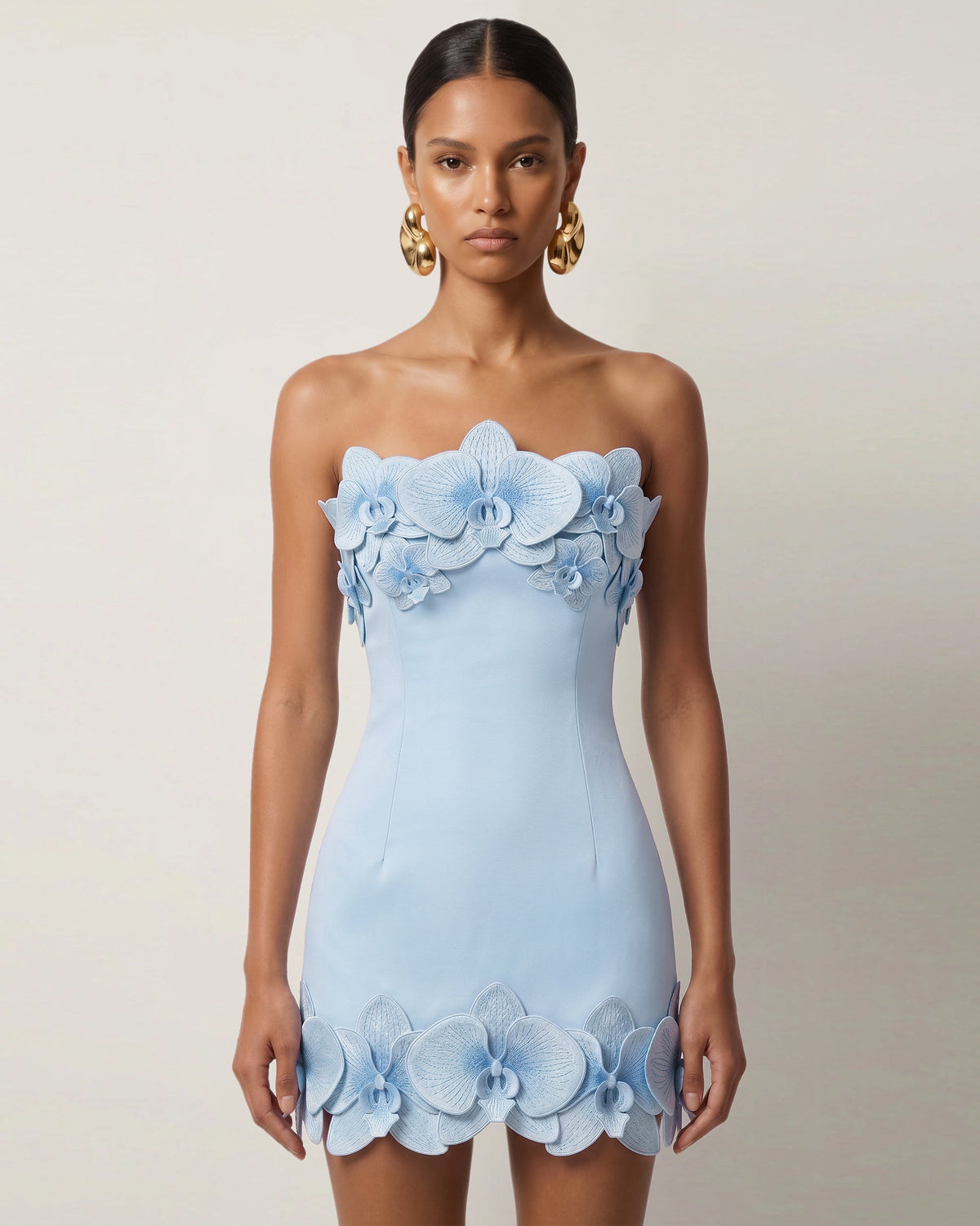 Orchid Trim Mini Dress