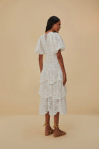 Eyelet Puff Midi Dress