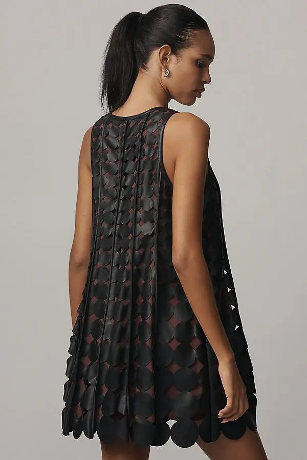 Leather Swing Mini Dress