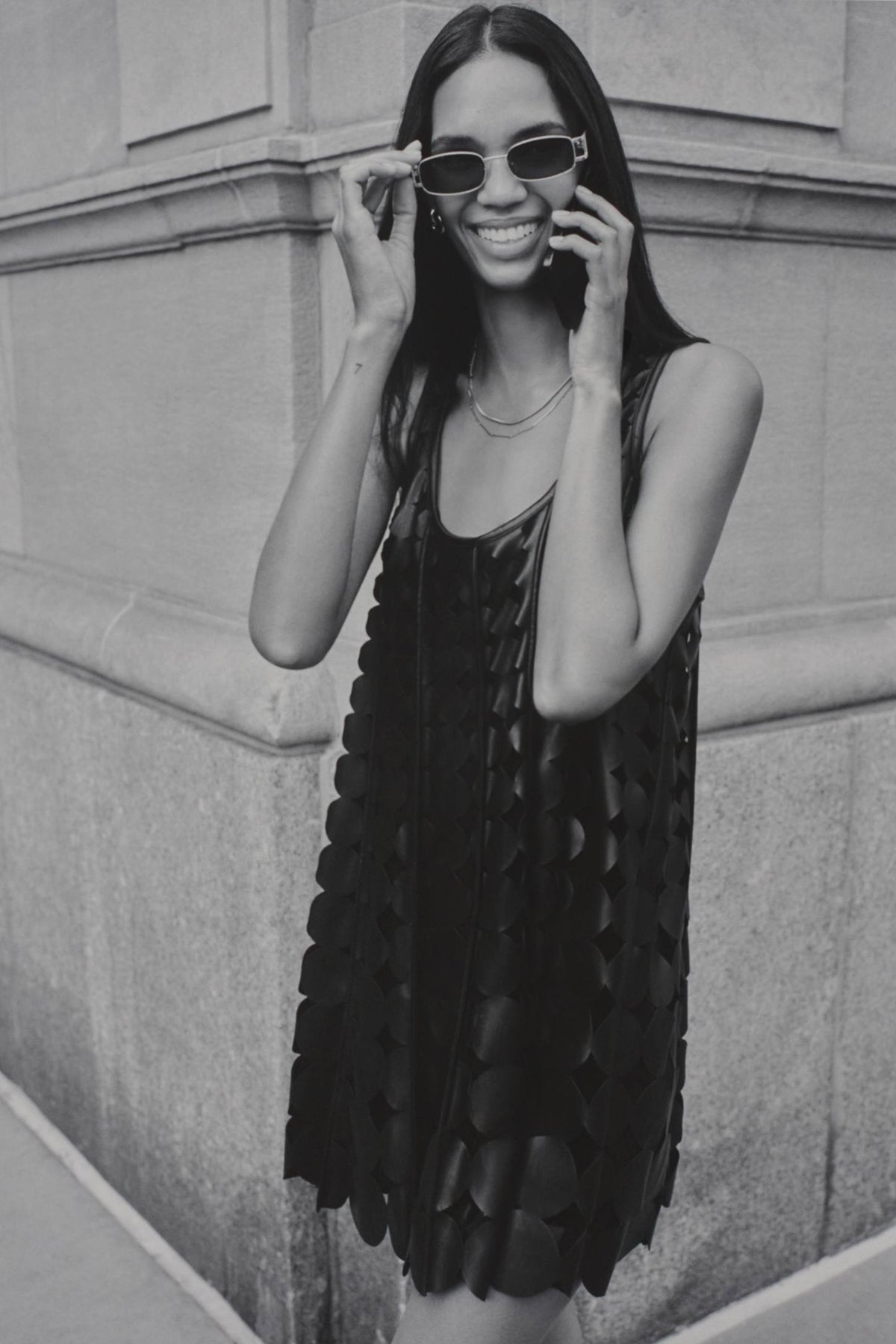 Leather Swing Mini Dress