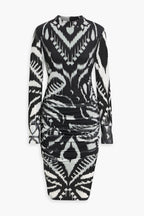 Ruched Ikat Dress