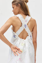 Andrea Embroidered Mini Dress