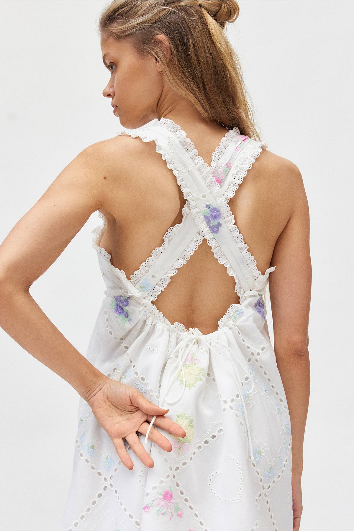 Andrea Embroidered Mini Dress