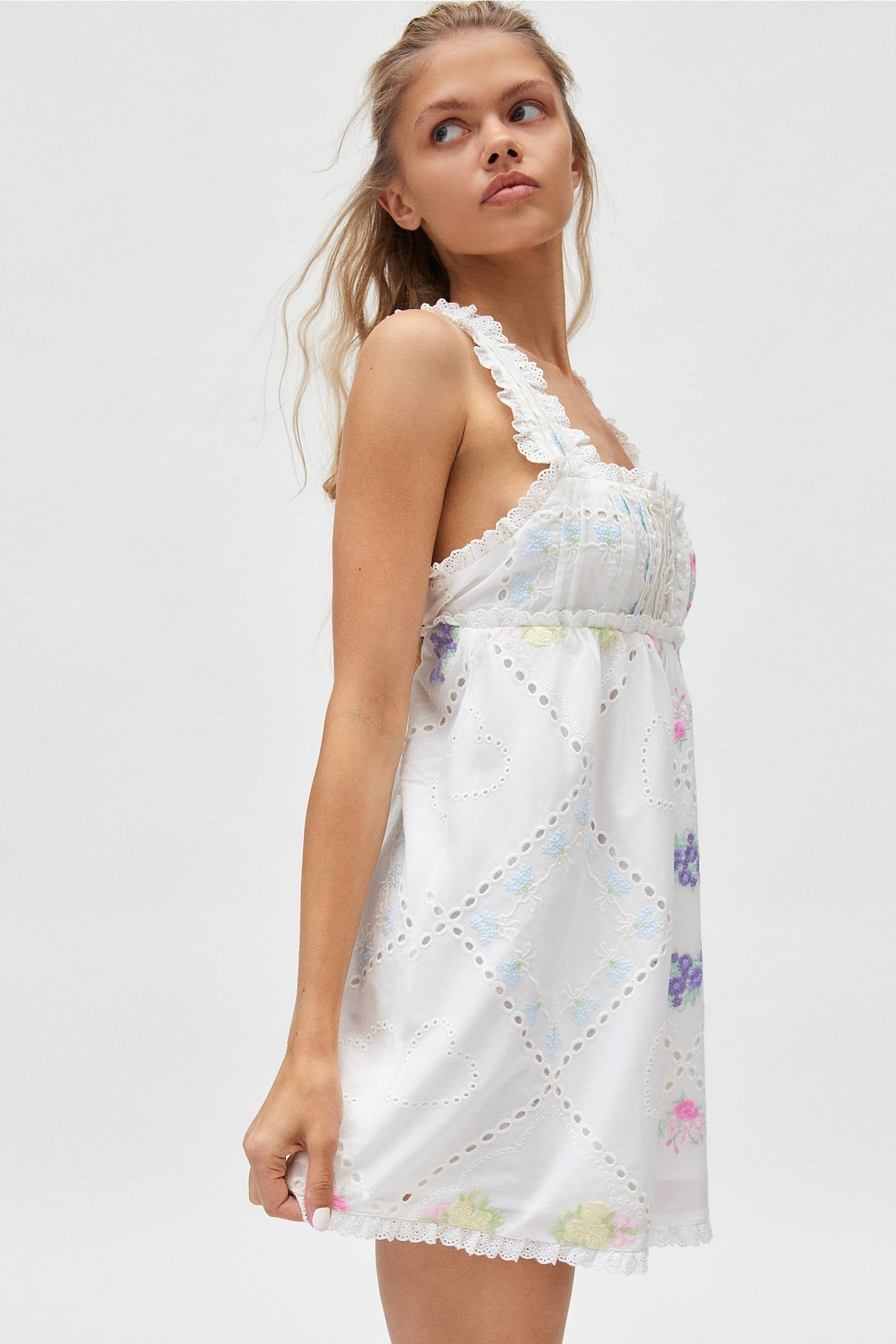 Andrea Embroidered Mini Dress