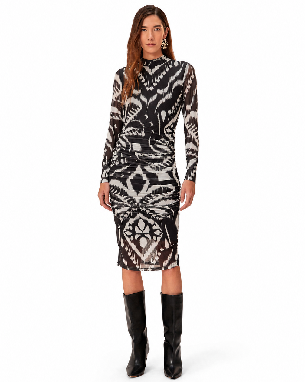 Ruched Ikat Dress