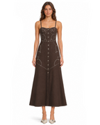 Western Denim Maxi Dress