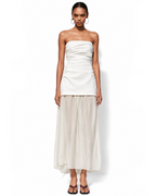 Contrast Strapless Maxi Dress