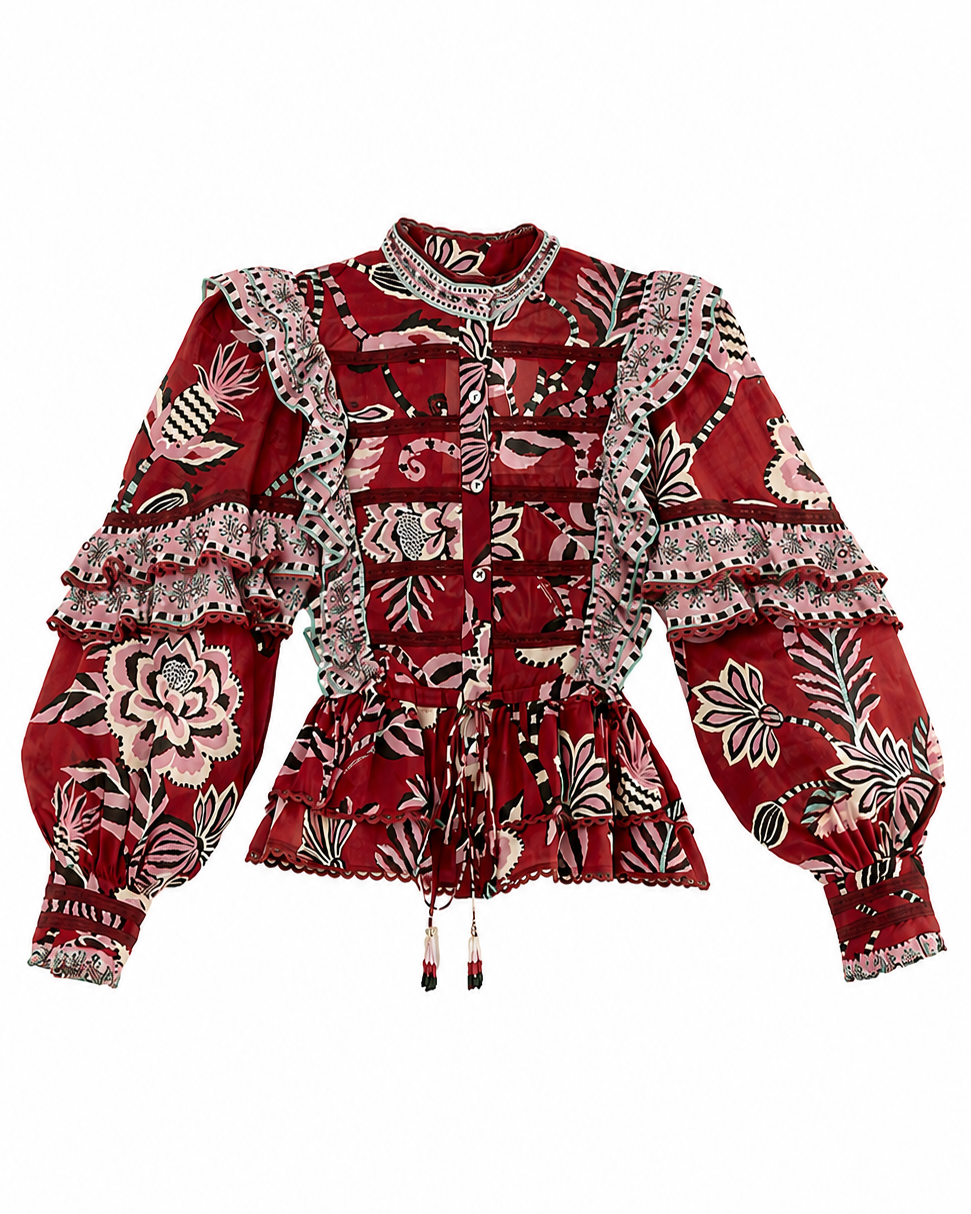 Garnet Ruffle Top