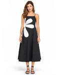 Midnight Petal Midi Dress