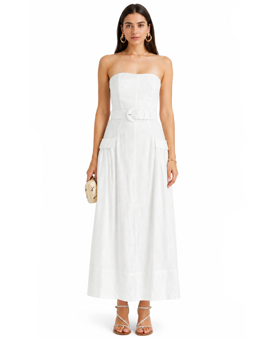 Belted Linen Maxi Dress
