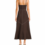 Western Denim Maxi Dress