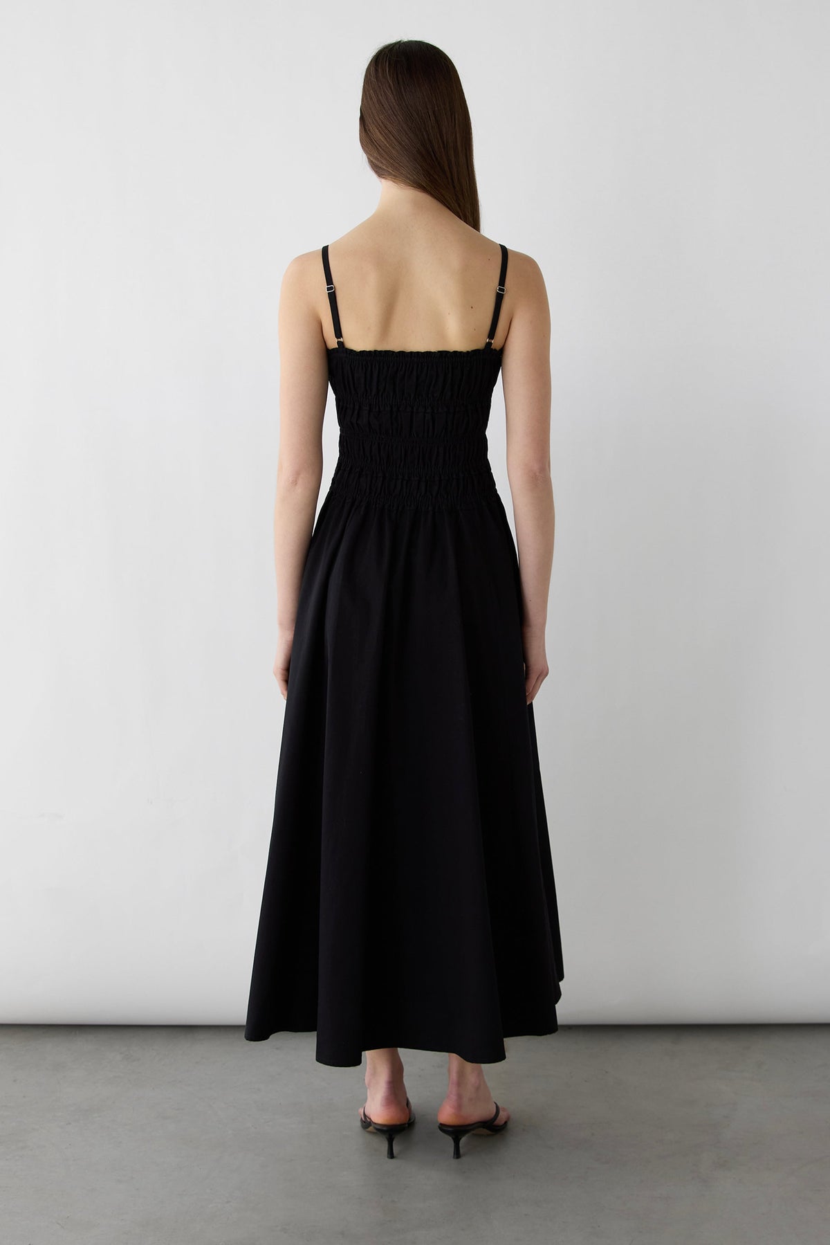 Shirred Midi Dress