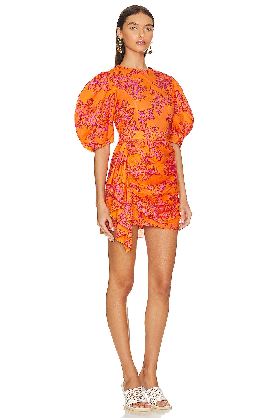 Pia Mini Dress in Coral