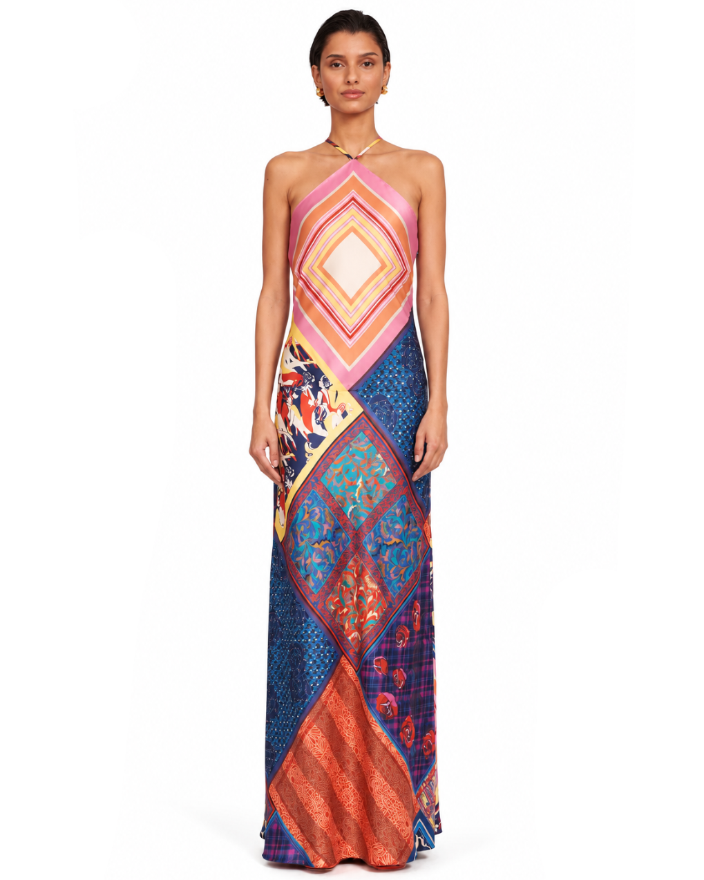 Cubism Patchwork Maxi Dress