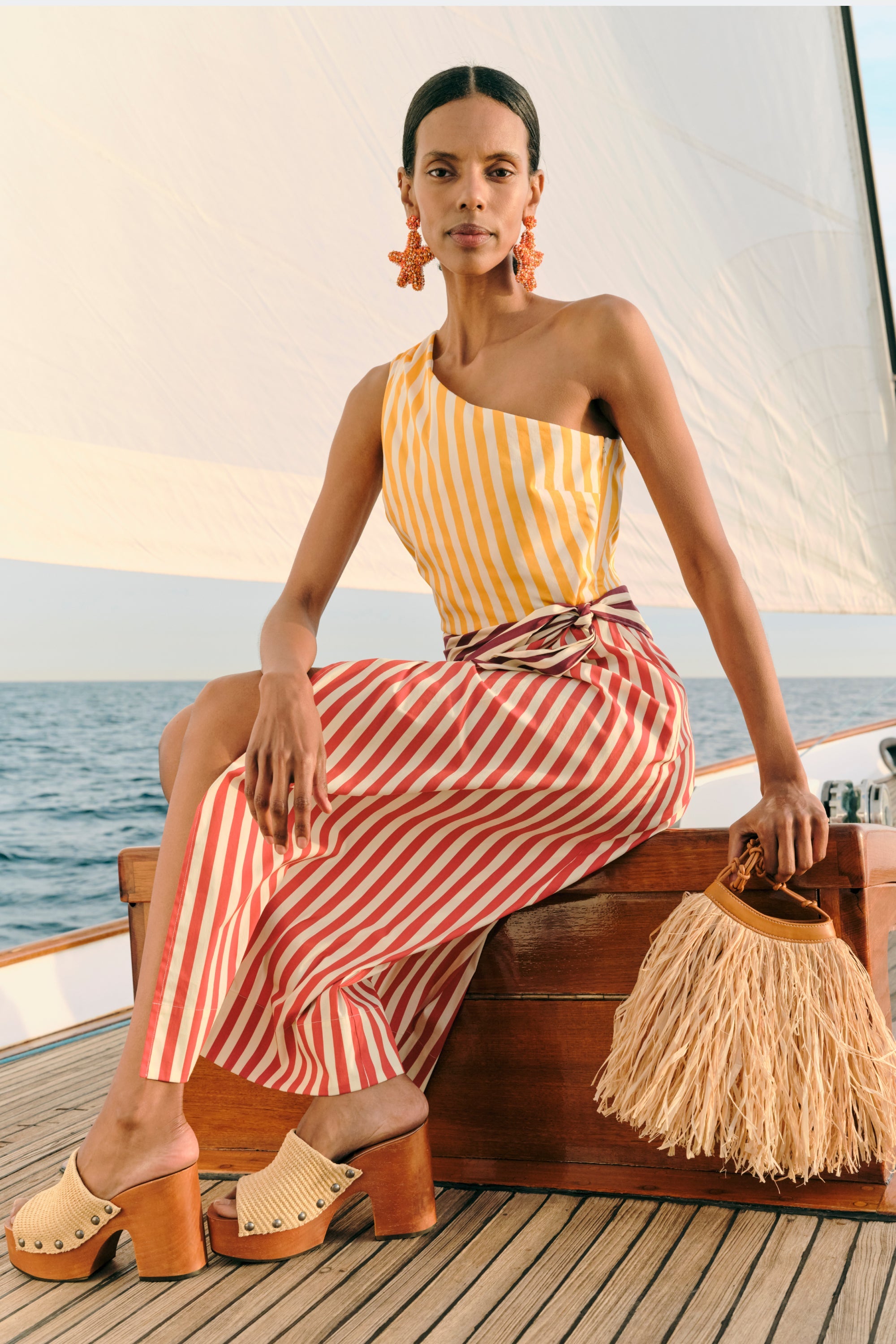 Belem Striped Midi Dress