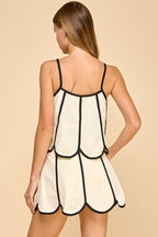Scallop Trim Skirt Set